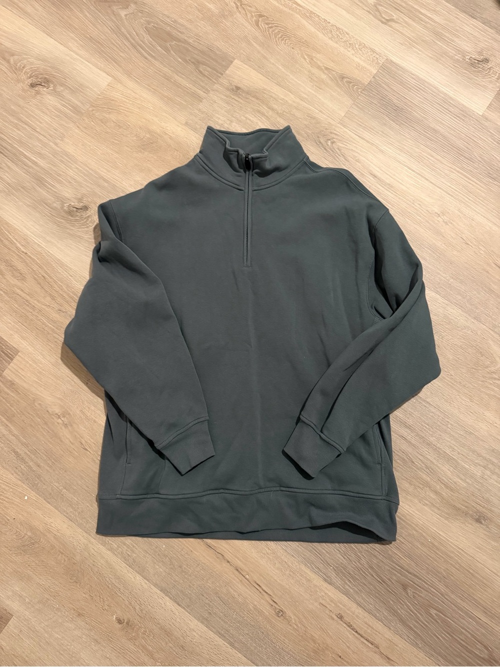 Athleta Dark Gray Quarter-Zip Pullover